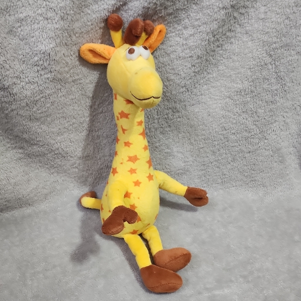Toys Rus. Yellow and Brown Giraffe Plush Toy